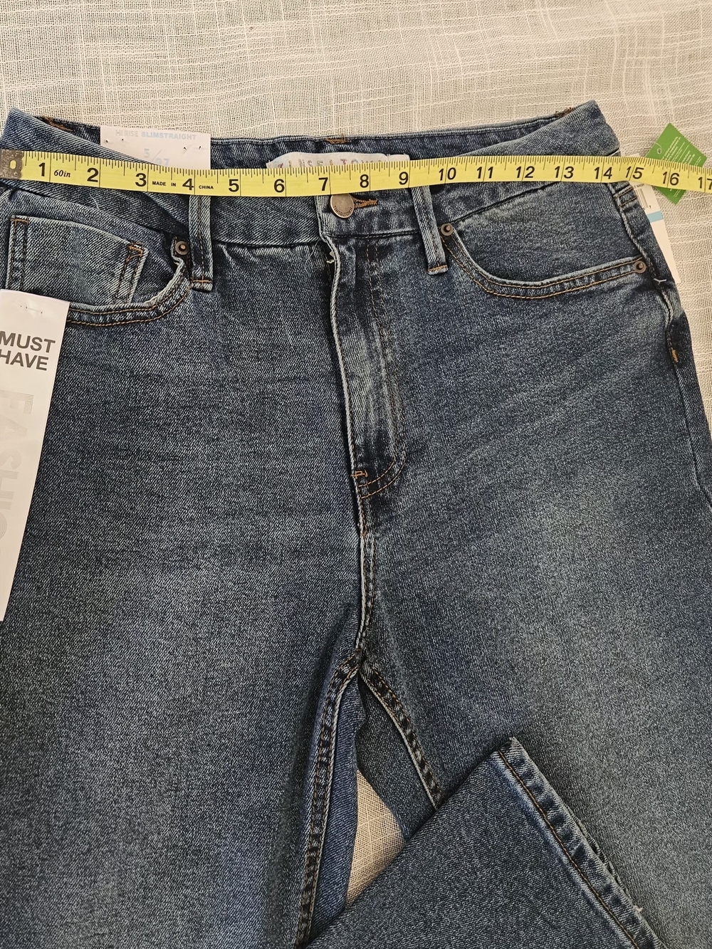 ​Tinseltown Hi Rise Slim Straight Jeans Size 5 / 27 Dark Wash Blue Denim NWT - Picture 11 of 16